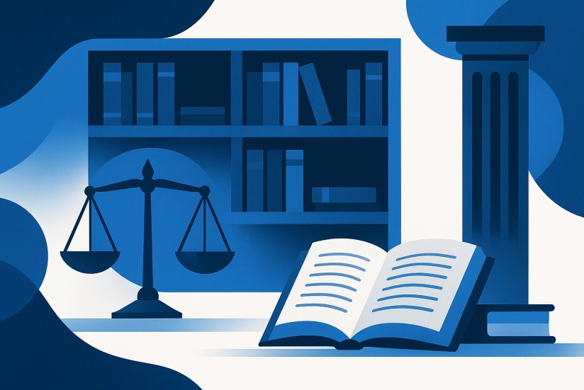 Modern law library abstract